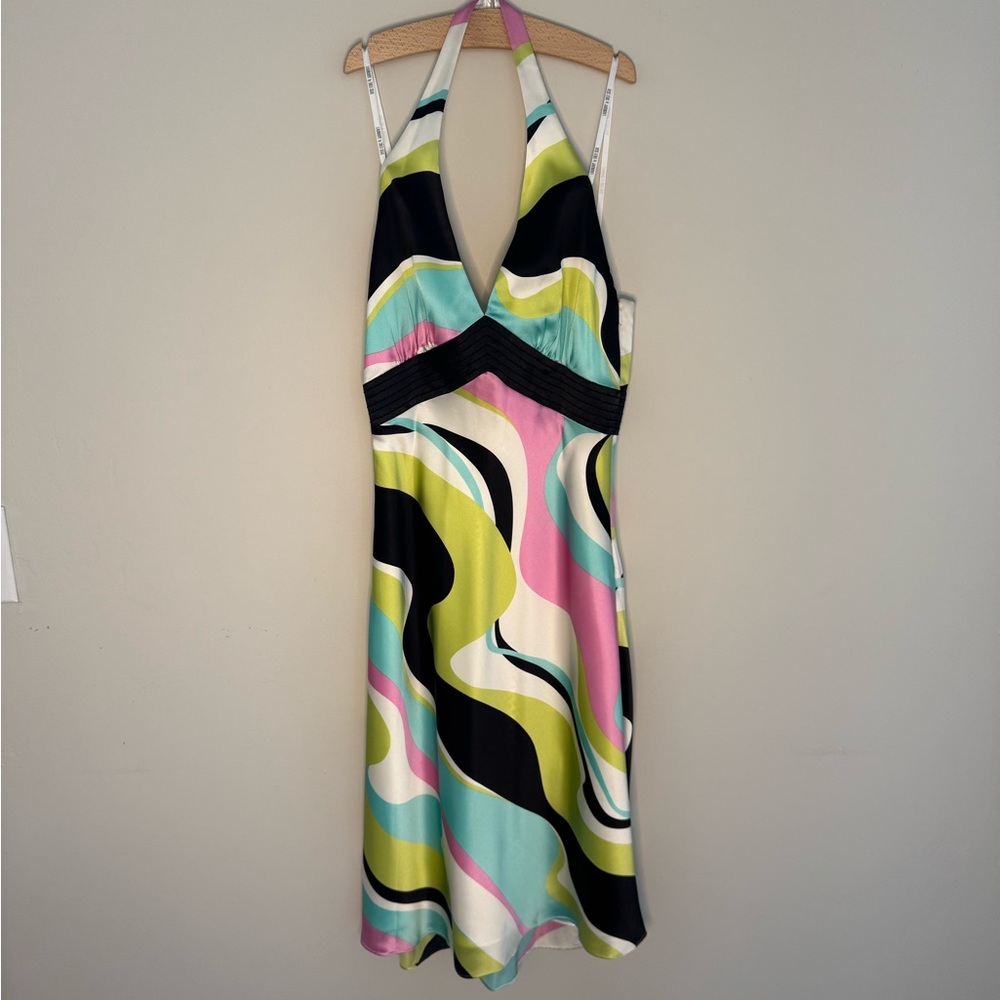 Laundry By Shelli Segal Multicolor Halter Midi Dress